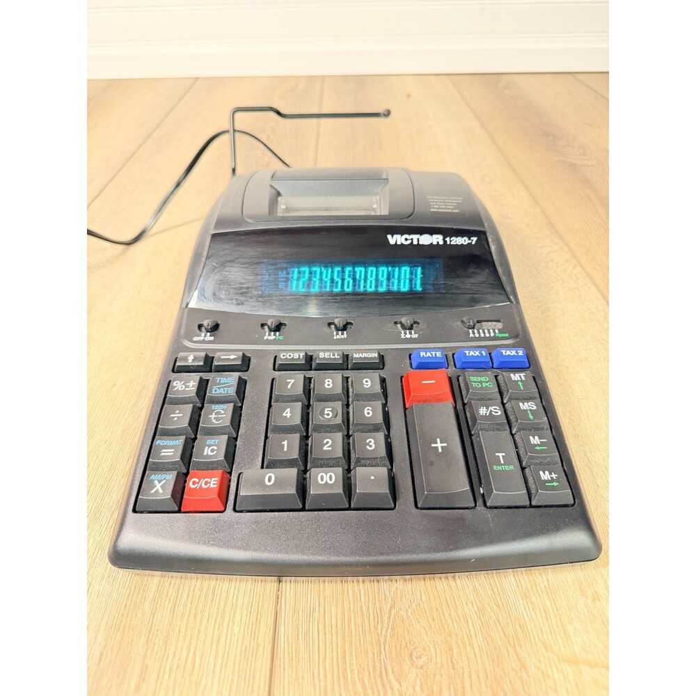 Victor 1280-7 Multi Function Printing Calculator Digital Print Display Working
